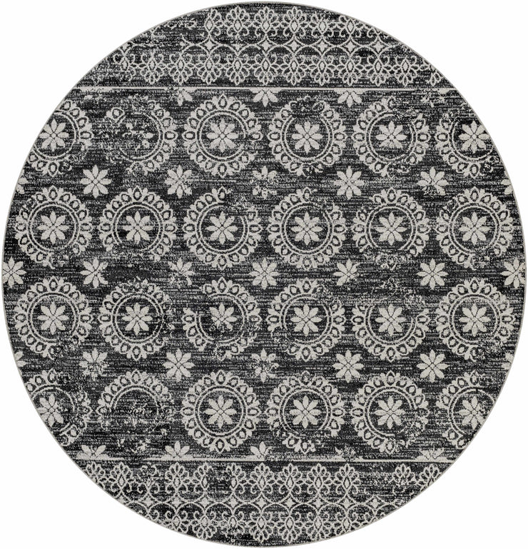 Kahraman Black & White Washable Rug