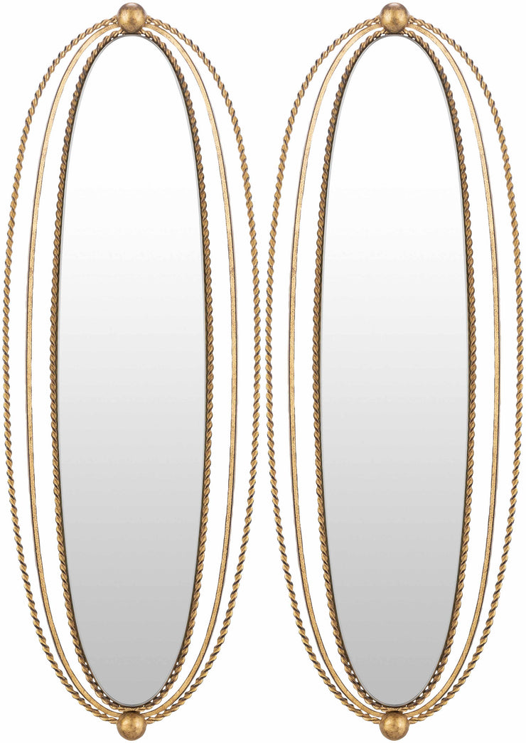 McCordsville Gold Brass Oval Mirror Set