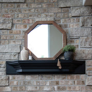 Octagon Wood Frame Mirror
