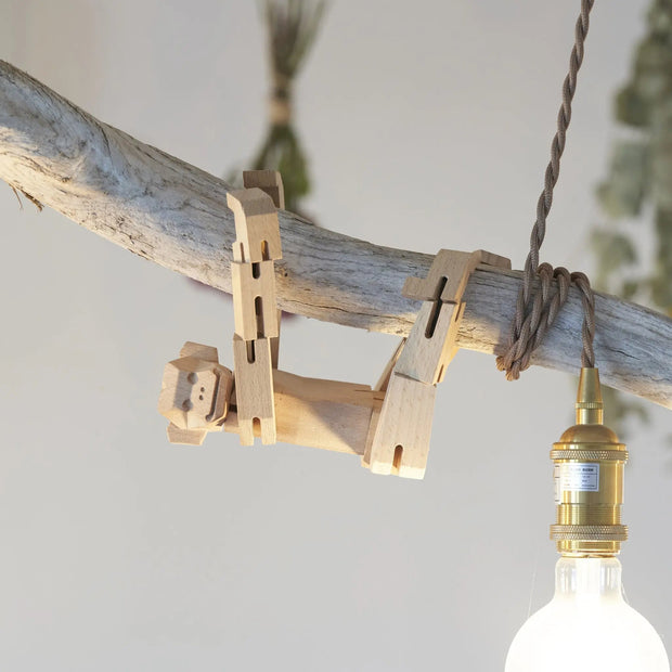Modern Wooden Monkey Decor – Interactive Puzzle & Art Piece