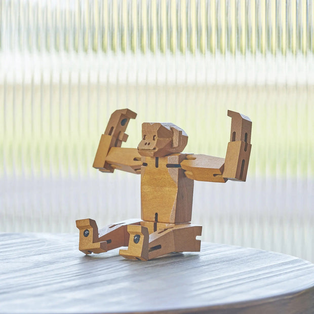 Modern Wooden Monkey Decor – Interactive Puzzle & Art Piece