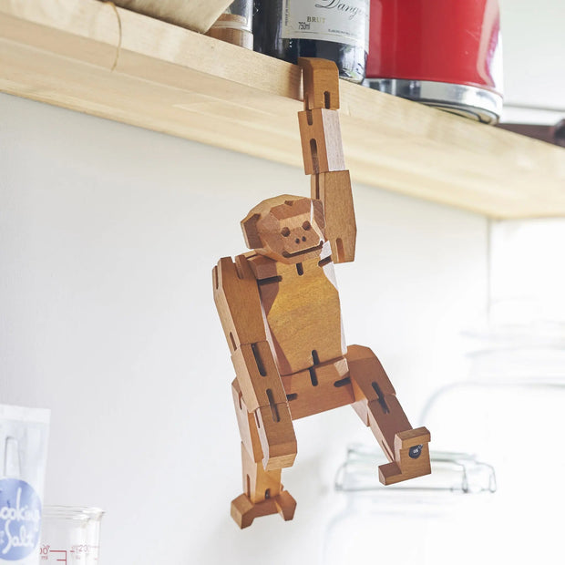 Modern Wooden Monkey Decor – Interactive Puzzle & Art Piece