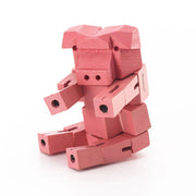 Modern Wooden Pig Decor – Interactive Puzzle & Art Piece