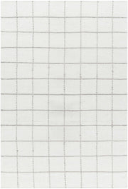 Nissa White Gray Checkered Wool Rug