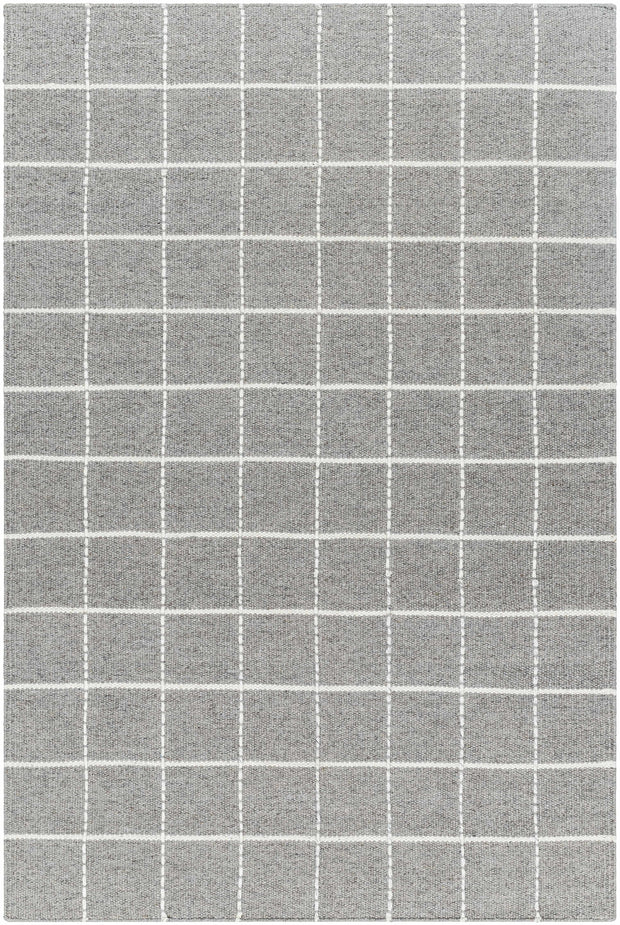 Nissa Gray Checkered Wool Rug