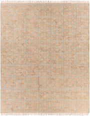 Rice Dusty Sage Fringed Jute Carpet