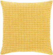 Paulding Textured Yellow Cotton Square Throw Pillow