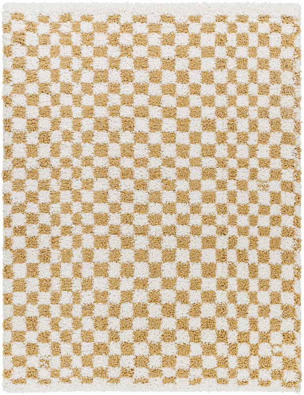 Kieu Mustard & Ivory Checkered Area Rug