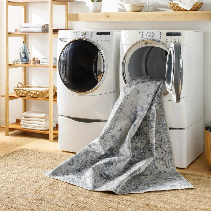 Ankti Aqua Washable Area Rug - Clearance