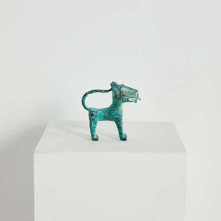 Mini Benin Bronze Metal Leopard Figurine