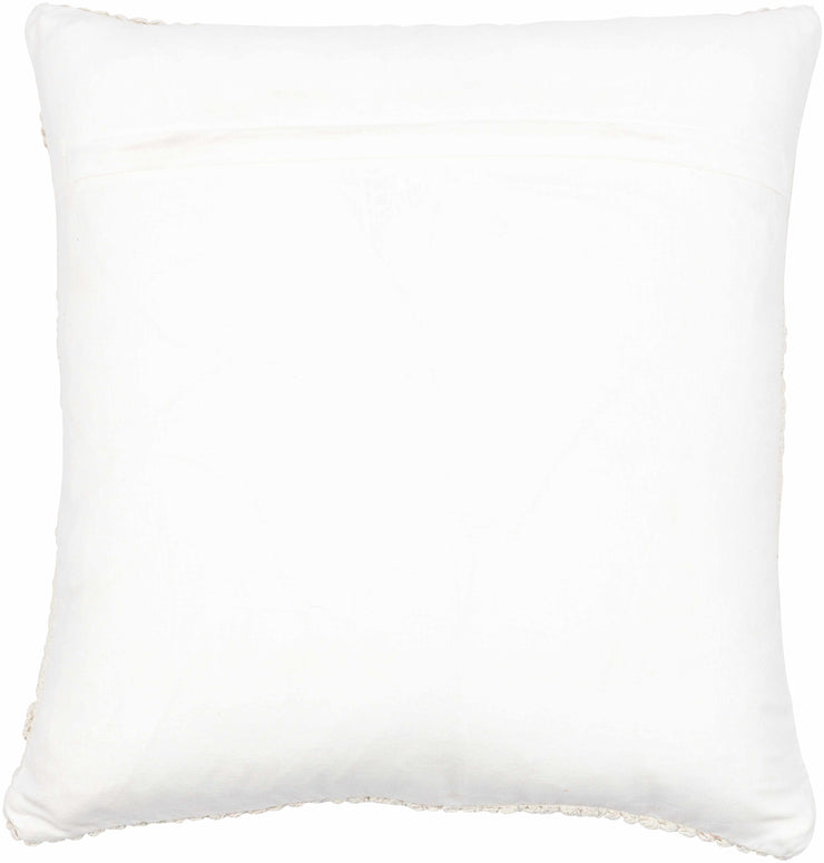 Sumiton White Textured Crochet Cotton Throw Pillow