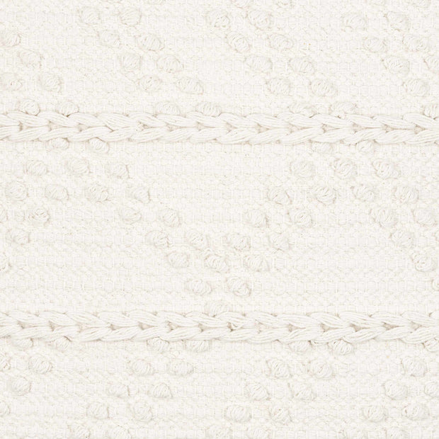 Sumiton White Textured Crochet Cotton Throw Pillow