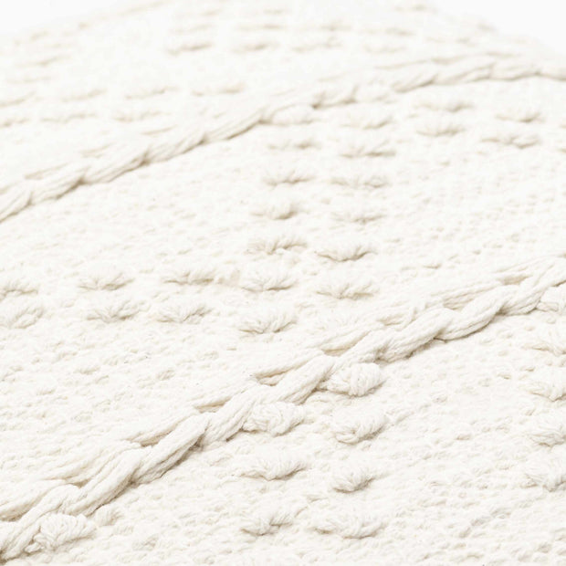 Sumiton White Textured Crochet Cotton Throw Pillow