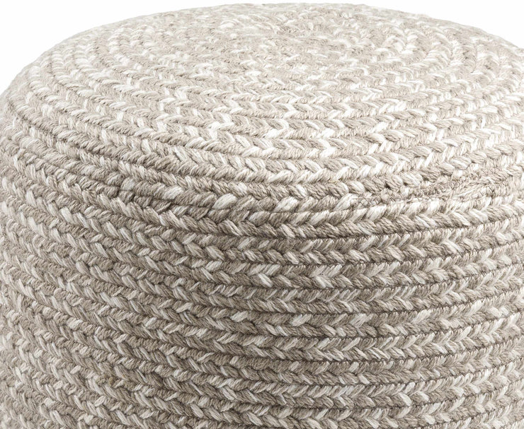 Tonanitla Natural Fiber Light Gray Knitted Pouf