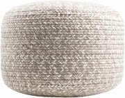 Tonanitla Natural Fiber Light Gray Knitted Pouf