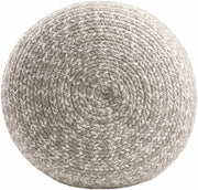 Tonanitla Natural Fiber Light Gray Knitted Pouf