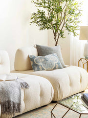 Bigaa Teal Medallion Throw Pillow