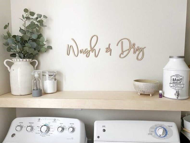 Wash & Dry Wooden Sign