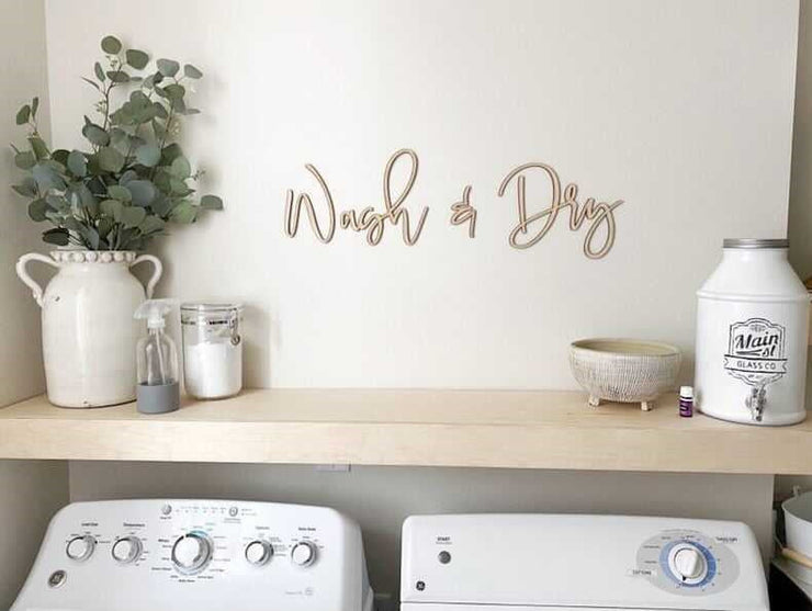 Wash & Dry Wooden Sign