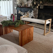 Woven Rattan Wooden Bench
