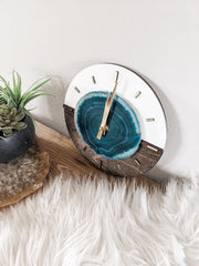 8" Henri Agate Color Block Wall Clock | Made to Order 8" Mini/Cutie Clock Mod North & Co.