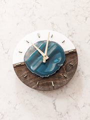 8" Henri Agate Color Block Wall Clock | Made to Order 8" Mini/Cutie Clock Mod North & Co.