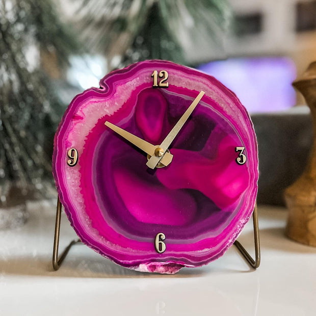 Flamingo Collection | Agate Desk Clock RTS face options Mod North & Co.