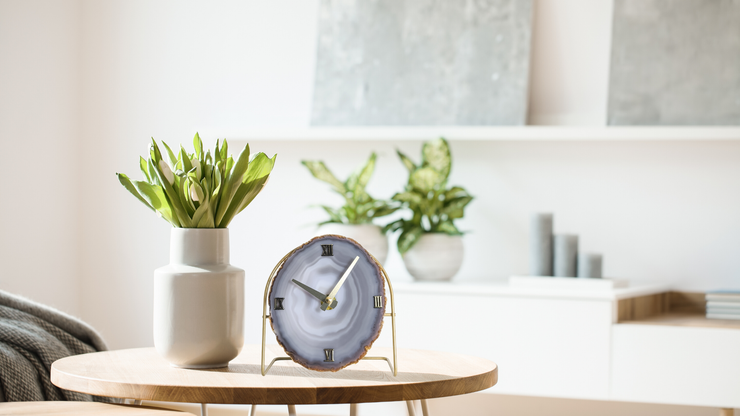 Fossil Collection | Gray Agate Desk Clock rts face options Mod North & Co.