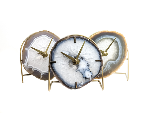 Fossil Collection | Gray Agate Desk Clock rts face options Mod North & Co.