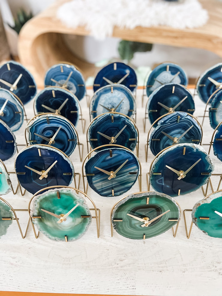 Ocean Collection | Agate Desk Clock rts face options Mod North & Co.