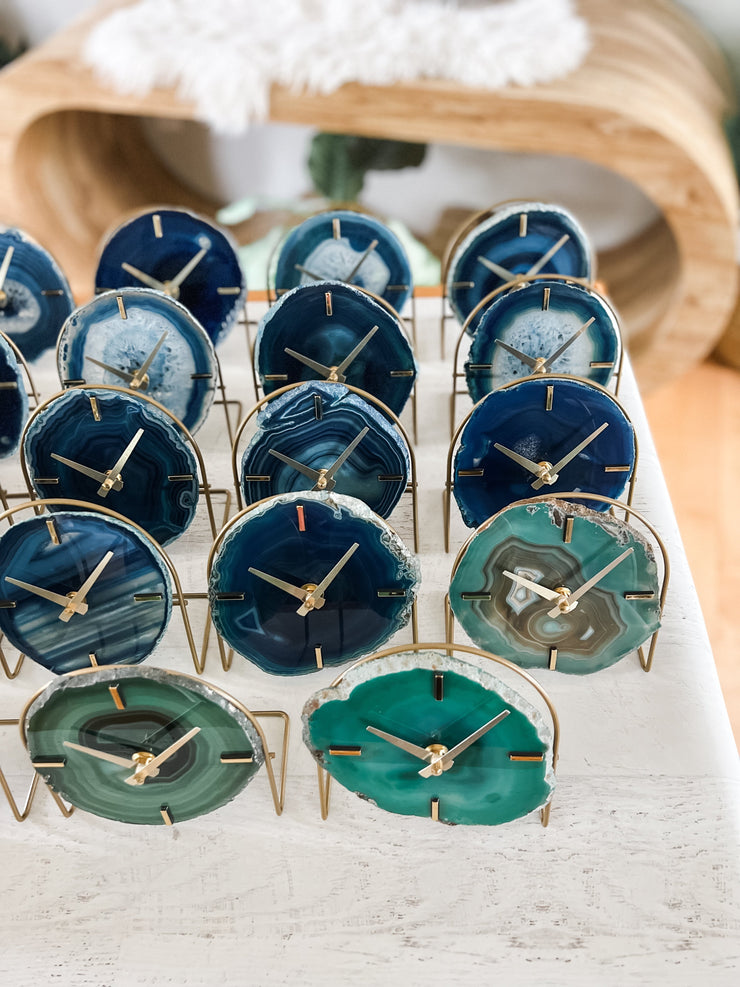 Ocean Collection | Agate Desk Clock rts face options Mod North & Co.