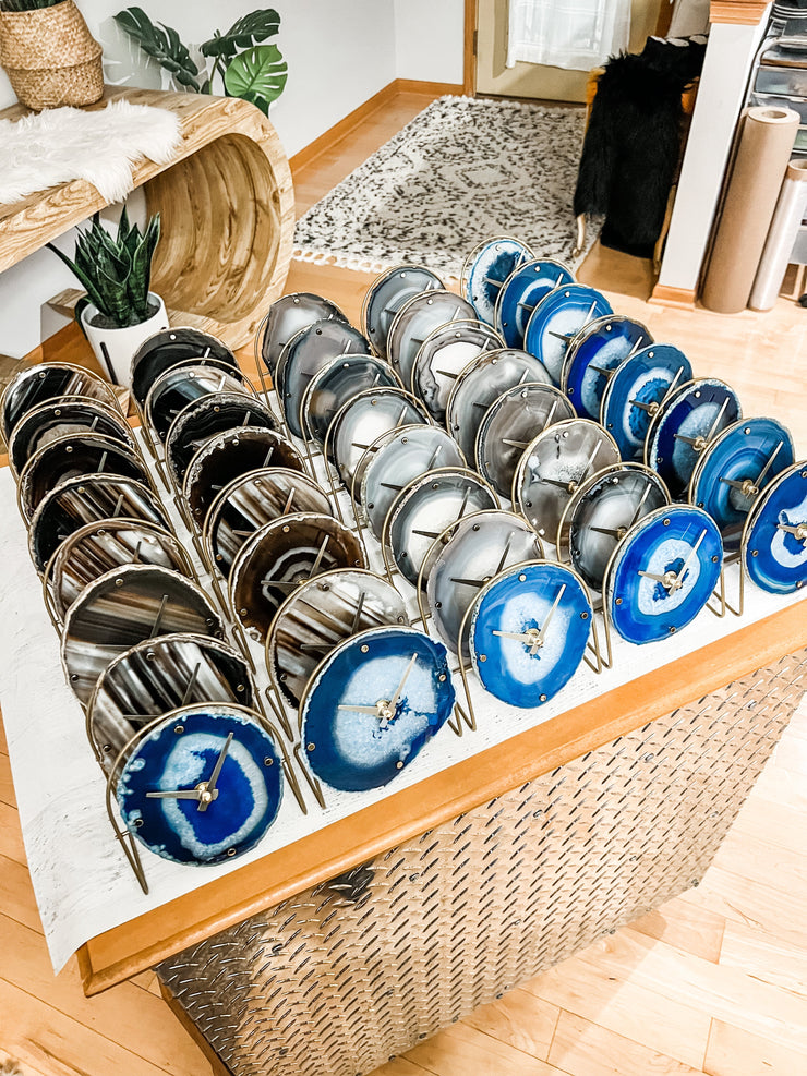 Ocean Collection | Agate Desk Clock rts face options Mod North & Co.