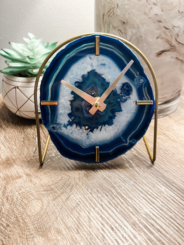 Ocean Collection | Agate Desk Clock rts face options Mod North & Co.