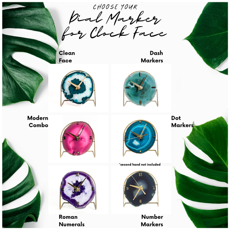 Ocean Collection | Blue Agate Desk Clock rts face options Mod North & Co.