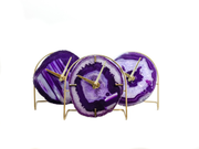 Royal Collection | Amethyst/Purple Agate Desk Clock rts face options Mod North & Co.